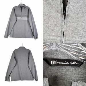 Travis Mathew Quarter Zip Pullover Gray Men's Size Large L Long Sleeve